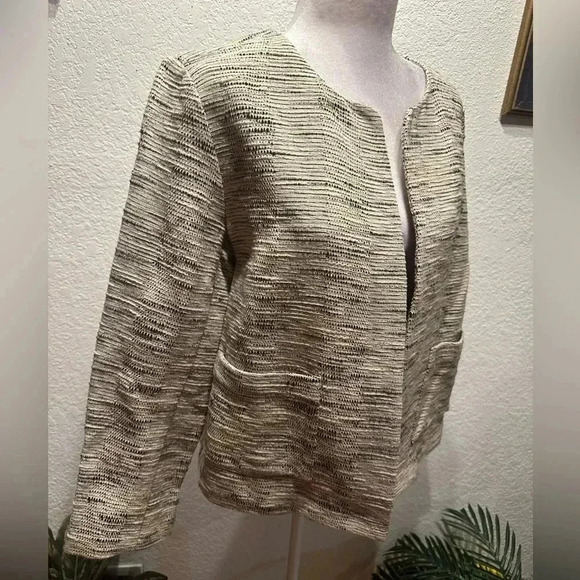 Eileen Fisher roundneck blazer jacket size M - Picture 3 of 11